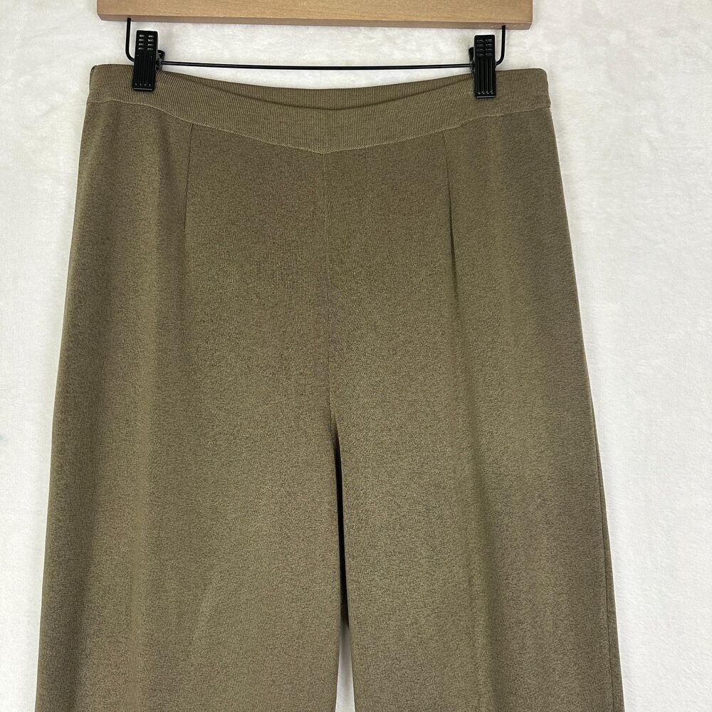 Ming Wang Knit Pull On Straight Leg Pants Size Medium High Rise Tan Brown - Picture 3 of 4